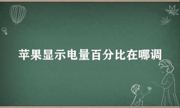 苹果显示电量百分比在哪调