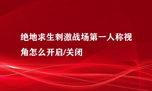 绝地求生刺激战场第一人称视角怎么开启/关闭