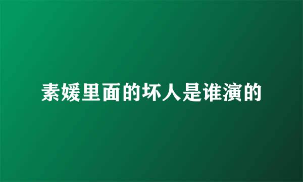 素媛里面的坏人是谁演的