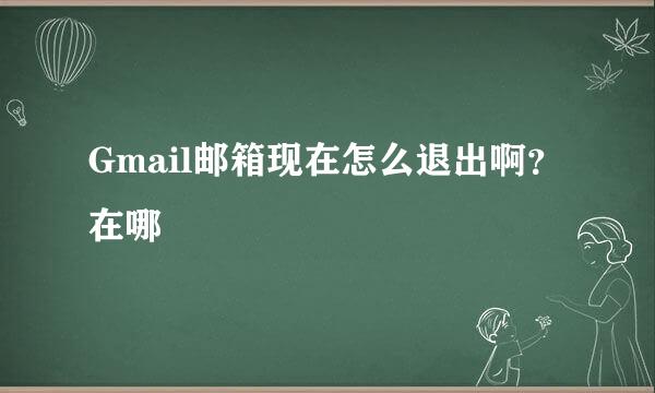 Gmail邮箱现在怎么退出啊？在哪