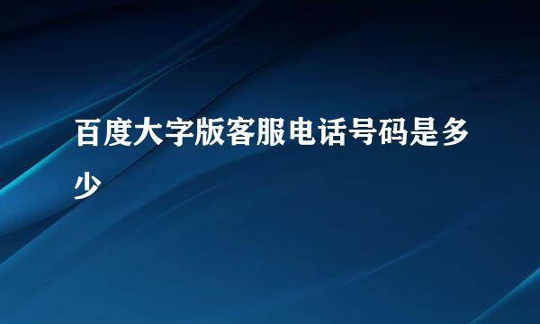 百度大字版客服电话号码是多少