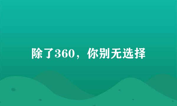 除了360，你别无选择