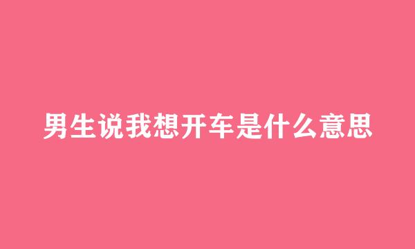 男生说我想开车是什么意思