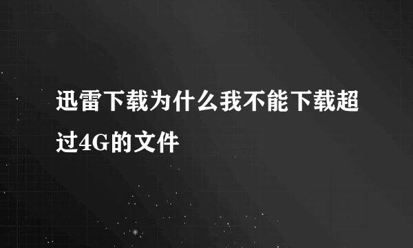 迅雷下载为什么我不能下载超过4G的文件