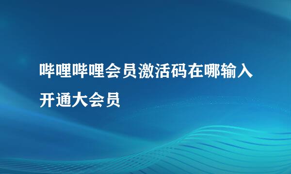 哔哩哔哩会员激活码在哪输入开通大会员