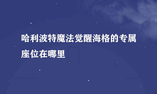 哈利波特魔法觉醒海格的专属座位在哪里