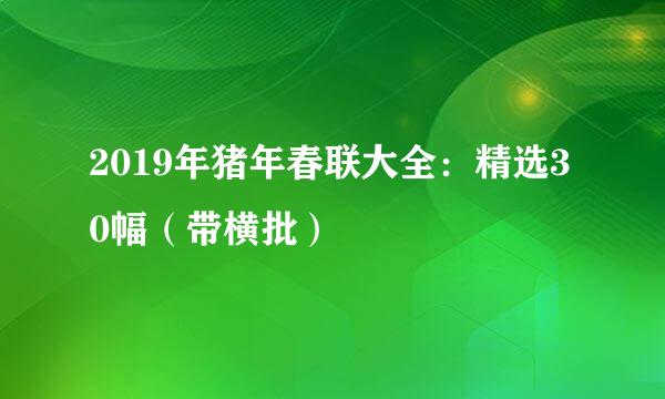 2019年猪年春联大全：精选30幅（带横批）