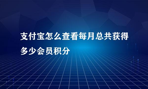 支付宝怎么查看每月总共获得多少会员积分