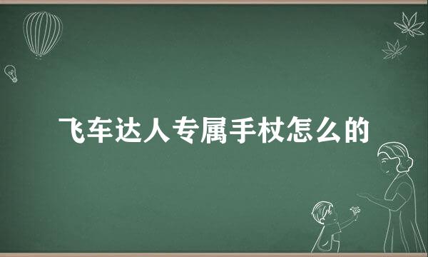 飞车达人专属手杖怎么的