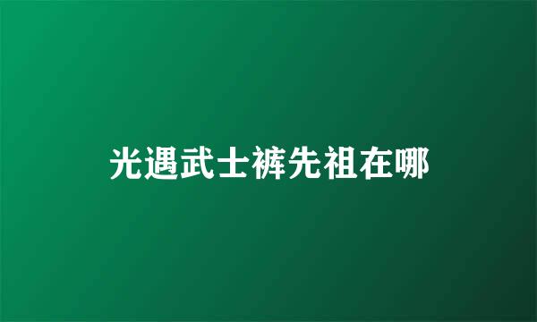 光遇武士裤先祖在哪