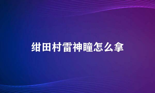 绀田村雷神瞳怎么拿