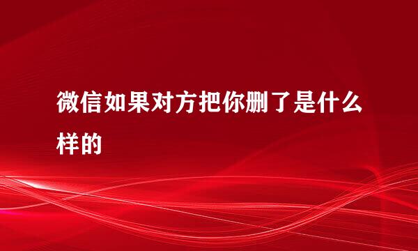 微信如果对方把你删了是什么样的