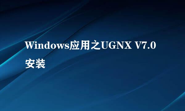 Windows应用之UGNX V7.0安装