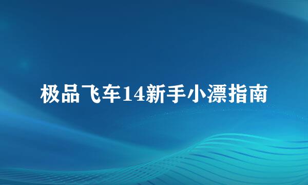 极品飞车14新手小漂指南