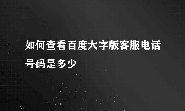 如何查看百度大字版客服电话号码是多少