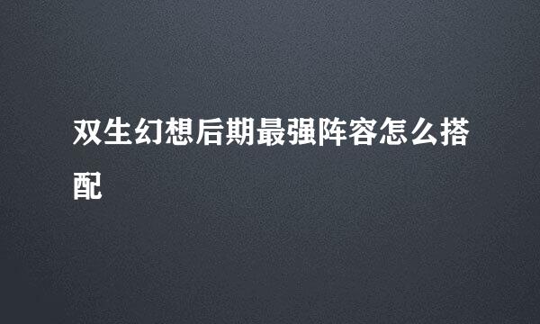 双生幻想后期最强阵容怎么搭配