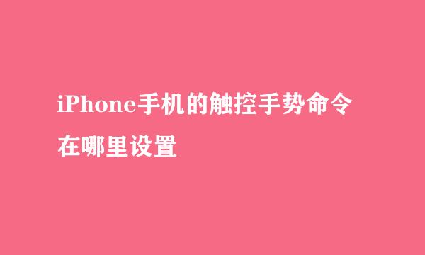 iPhone手机的触控手势命令在哪里设置