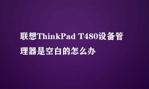 联想ThinkPad T480设备管理器是空白的怎么办