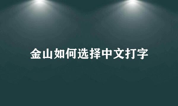 金山如何选择中文打字