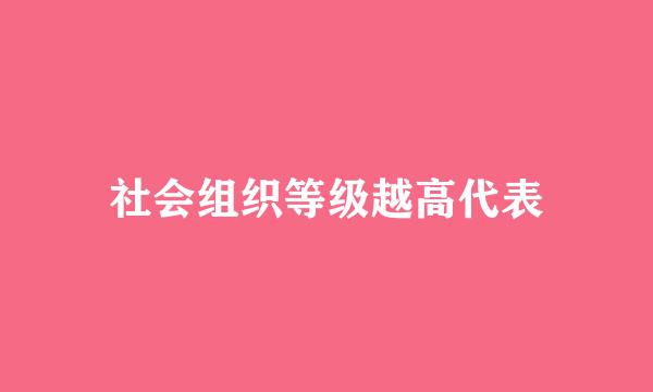 社会组织等级越高代表