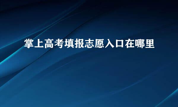 掌上高考填报志愿入口在哪里