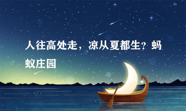 人往高处走，凉从夏都生？蚂蚁庄园