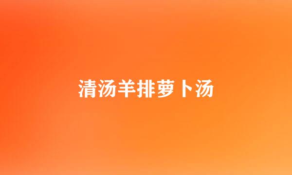 清汤羊排萝卜汤