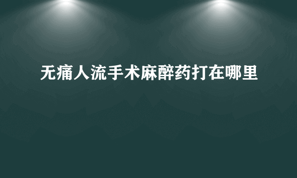 无痛人流手术麻醉药打在哪里