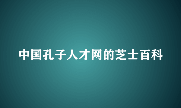 中国孔子人才网的芝士百科