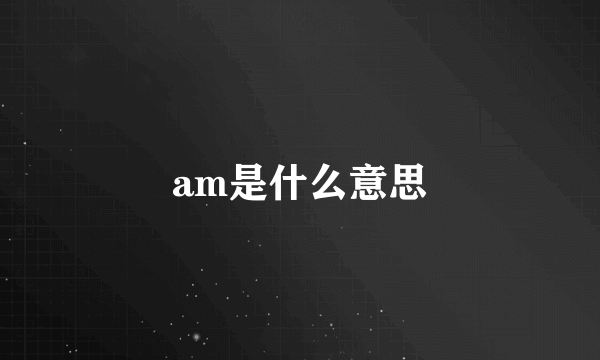 am是什么意思