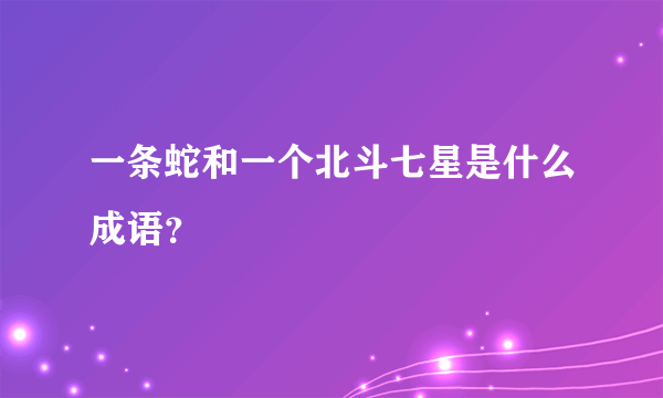 一条蛇和一个北斗七星是什么成语？