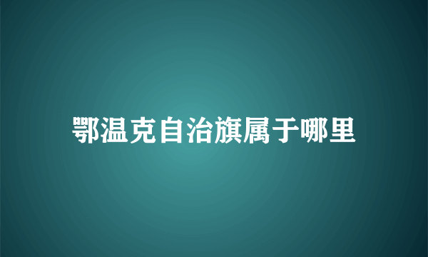 鄂温克自治旗属于哪里