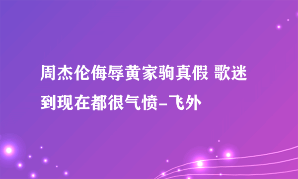 周杰伦侮辱黄家驹真假 歌迷到现在都很气愤-飞外