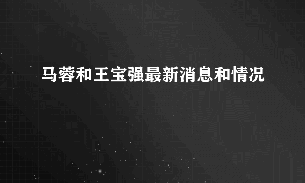 马蓉和王宝强最新消息和情况