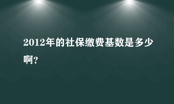 2012年的社保缴费基数是多少啊？