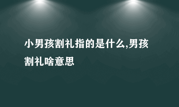 小男孩割礼指的是什么,男孩割礼啥意思