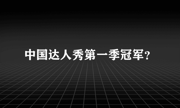 中国达人秀第一季冠军？