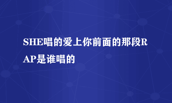 SHE唱的爱上你前面的那段RAP是谁唱的