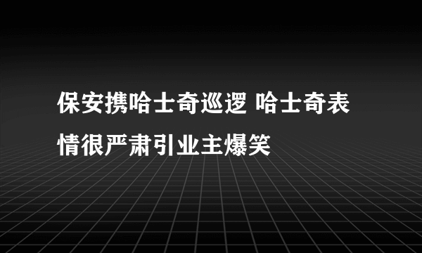 保安携哈士奇巡逻 哈士奇表情很严肃引业主爆笑