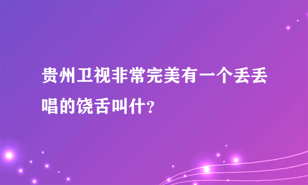 贵州卫视非常完美有一个丢丢唱的饶舌叫什？