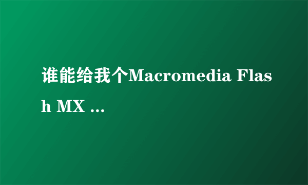 谁能给我个Macromedia Flash MX 2004序列号？