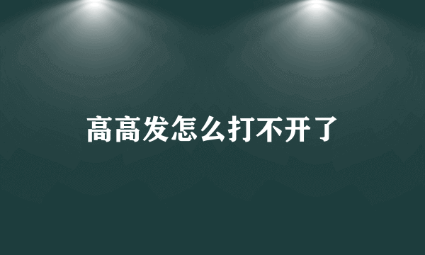 高高发怎么打不开了