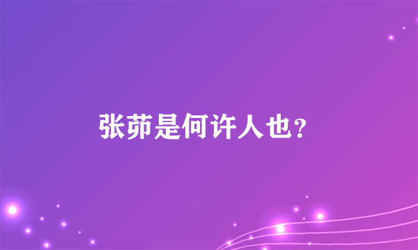 张茆是何许人也？