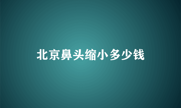 北京鼻头缩小多少钱