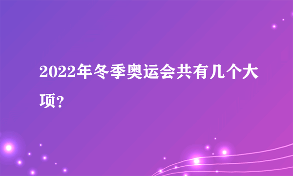 2022年冬季奥运会共有几个大项？