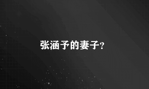 张涵予的妻子？