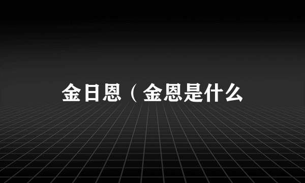 金日恩（金恩是什么