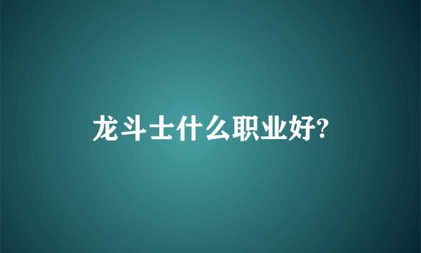 龙斗士什么职业好?