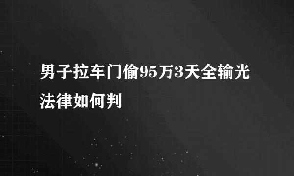 男子拉车门偷95万3天全输光法律如何判