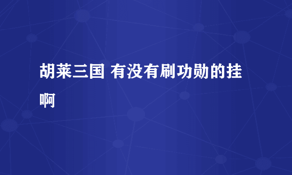 胡莱三国 有没有刷功勋的挂啊